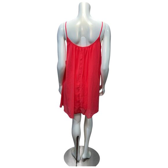 Jodi Kristopher Coral Beaded Mini Dress Boho Festival Size M Beaded V-Neck Swing - Picture 3 of 11